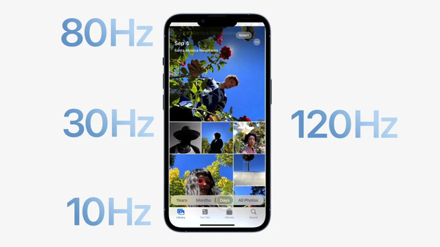 Cả 4 mẫu iPhone 14 sẽ đều có màn hình promotion 120Hz