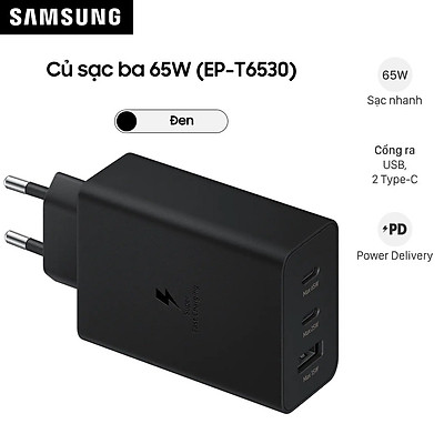 Củ sạc Samsung 3 cổng 65W T6530